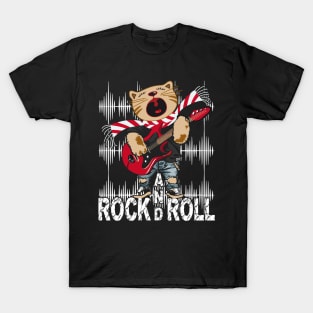 Rock & Roll Music - Cat with Guitar T-Shirt